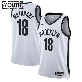 Camiseta Niños NBA Brooklyn Nets Yuta Watanabe 18 2022-23 Nike Association Edition Blanco Swingman